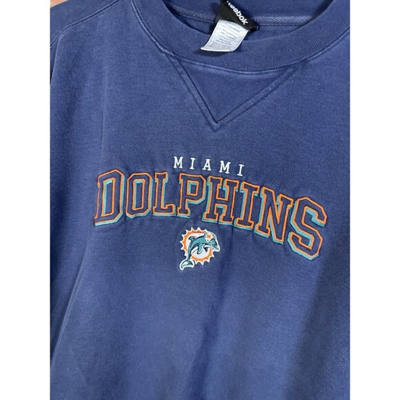 Vintage Y2k Miami Dolphins Crewneck Football Reebok Pullover Adult Size Large - Picture 2 of 6